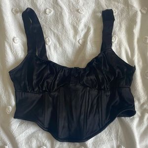 Zara satin cropped corset top